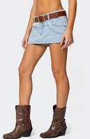 Edikted Stitched Up Denim Mini Skort