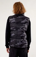 PacSun Black Camo Puffer Vest