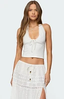 Edikted Greer Tie Front Halter Top