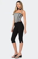 Edikted Gingham Lace Trim Corset