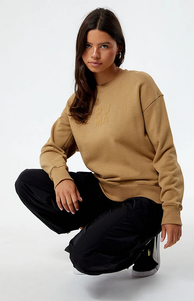 Puma Beige Infuse Crew Neck Sweatshirt