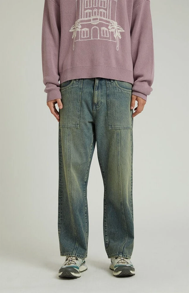 Pacsun Dark Indigo Tinted Baggy Jeans