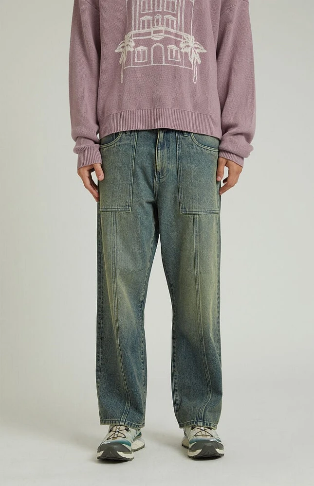 PacSun Dark Indigo Tinted Baggy Jeans