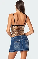 Edikted Tiger Printed Mesh Tank Top