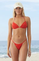 VYB Red Eyelet Sadie Tunnel Bralette Bikini Top