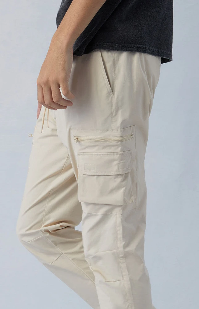 Eco Stretch Cream Slim Cargo Pants