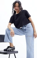Pacsun Nora Light Indigo Ripped Cropped Wide Leg Jeans
