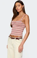 Edikted Adelia Striped Ruched Tank Top