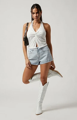 Pacsun Light Indigo Denim Mom Shorts