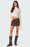 Edikted Euphoria Washed Faux Leather Mini Skirt