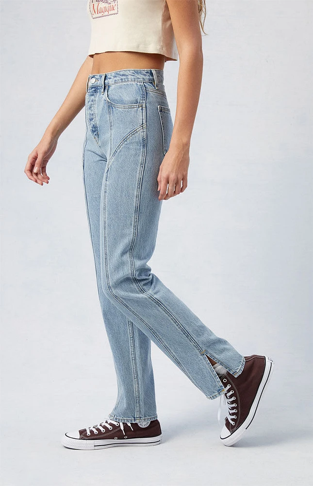 PacSun Light Indigo Seamed Dad Jeans