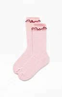 The Met x PacSun Pink Lace Crew Socks