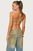 Edikted Sequin Backless Triangle Top