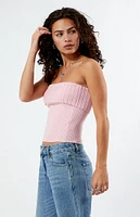 LA Hearts Florence Fold-Over Sweater Tube Top