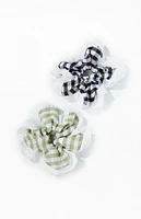 LA Hearts 2 Pack Gingham Ruffle Hair Scrunchies