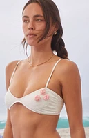 Bootin Bikinis White Blair Eyelet Triangle Bikini Top