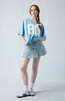 PacSun Eco Light Indigo Low Rise Pleated Denim Mini Skirt