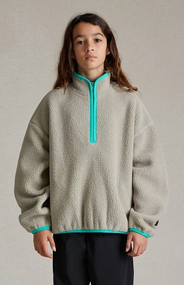 Kids Fear of God Essentials Seal Polar Fleece Half Zip Sweatshirt