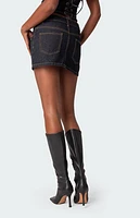 Edikted Foster Washed Denim Mini Skirt