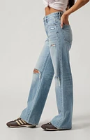 PacSun Light Indigo Ripped High Waisted Girlfriend Jeans