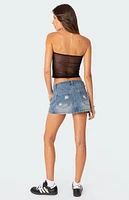 Edikted Distressed Denim Mini Skirt