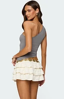 Edikted Knotted One Shoulder Asymmetric Top