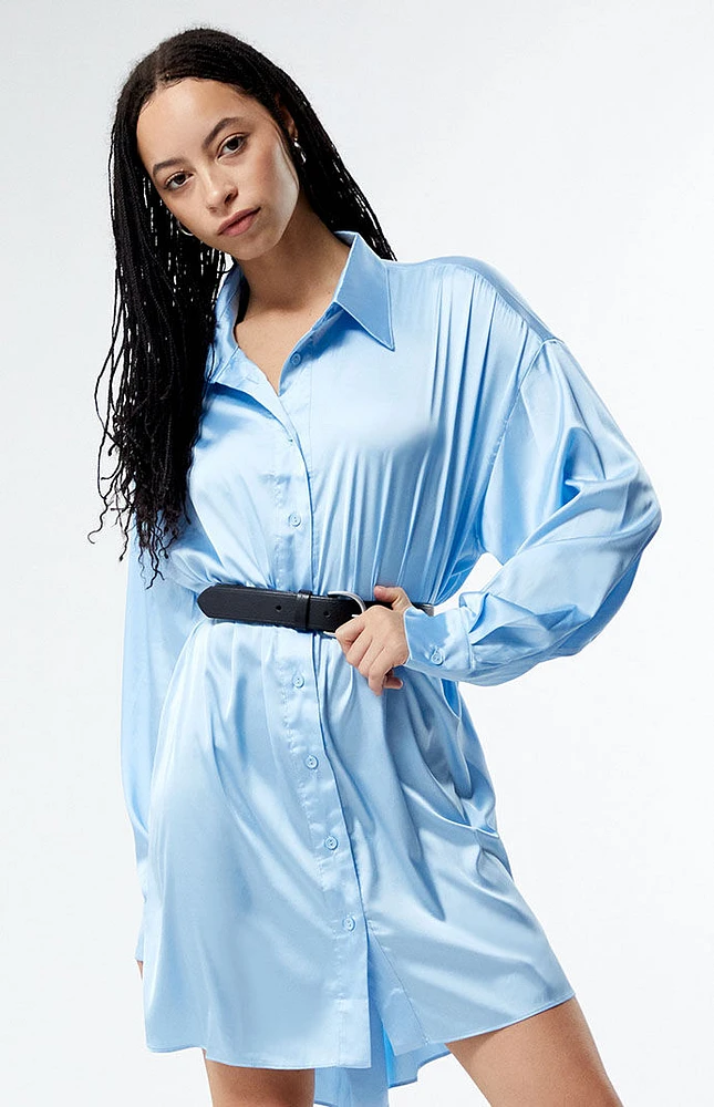 Satin Button Down Dress