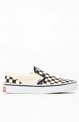 Vans Kids White & Checker Classic Slip-On Shoes