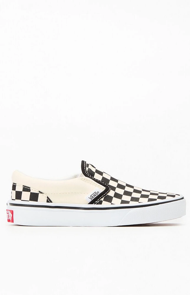 Vans Kids White & Checker Classic Slip-On Shoes