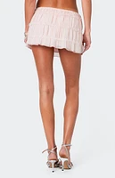 Edikted Abrielle Tiered Chiffon Mini Skirt