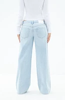 PacSun Casey Light Indigo Asymmetrical Low Rise Baggy Jeans