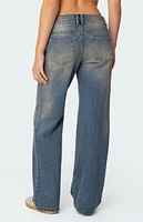 Edikted Jesi Low Rise Washed Jeans