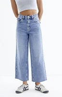 PacSun Nora Medium Indigo Cropped Wide Leg Jeans