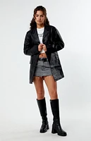 Glamorous Faux Leather Longline Jacket