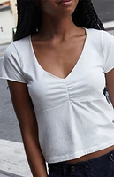 John Galt White Gina Cinched Top