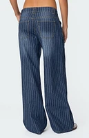 Edikted Cory Striped Low Rise Jeans