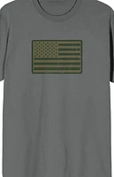 Gray America Straight & Wavy Flags T-Shirt
