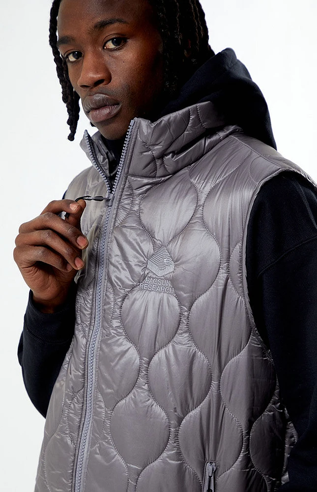 PacSun Gray Quilted Vest