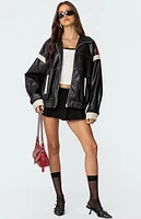 Edikted North Star Faux Leather Jacket