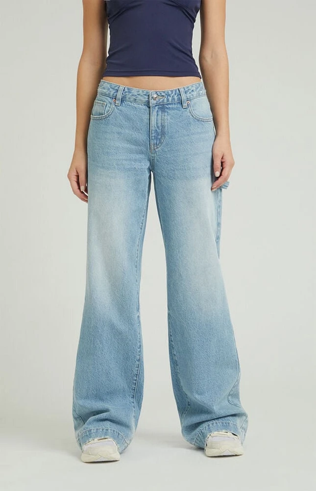 Pacsun Casey Light Indigo Carpenter Low Rise Baggy Jeans