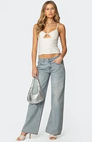 Edikted Everly Studded Low Rise Jeans