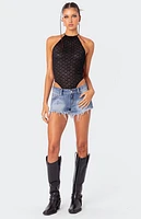 Edikted Sheer Lace Open Back Bodysuit