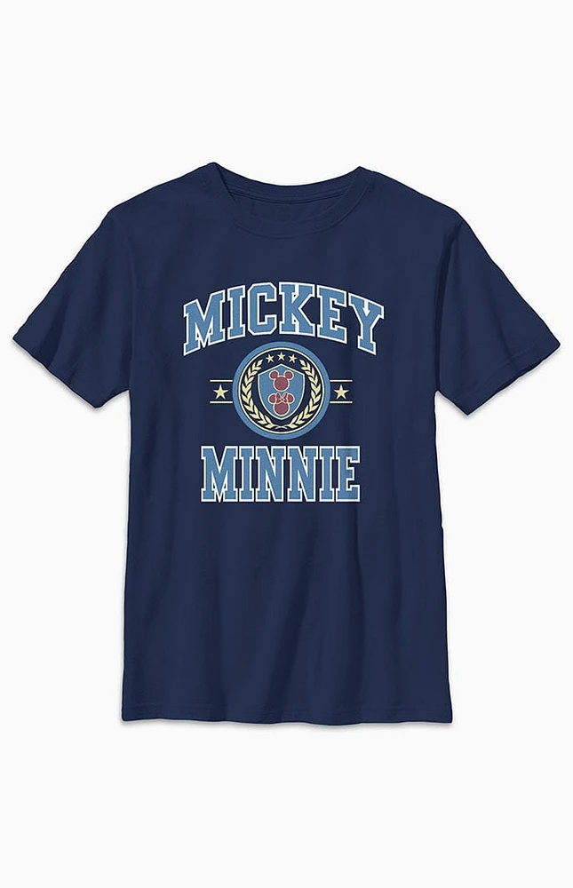 Kids Mickey Minnie College T-Shirt