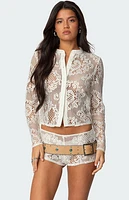Edikted Peyson Sheer Lace Top