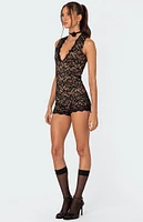 Edikted Melodie V-Neck Lace Romper