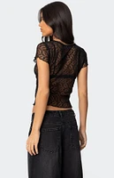 Edikted Julie Sheer Lace Top