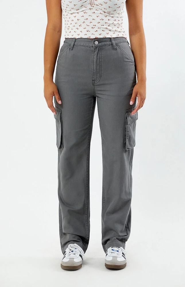 PacSun Gray Cargo Dad Jeans