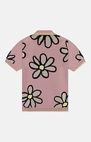 WeSC America Inc Mauve Daisy Short Sleeve Polo Cardigan