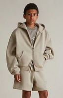 Fear of God Essentials Kids Timber Full Zip Fleece Hoodie