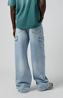 Pacsun Light Indigo Cargo Extreme Baggy Jeans